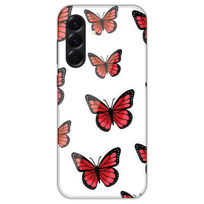 Red Butterfly - Clear Printed Silicone Case For Samsung Galaxy A56