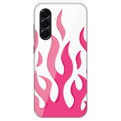 Pink Flames - Clear Printed Silicone Case For Samsung Galaxy A56