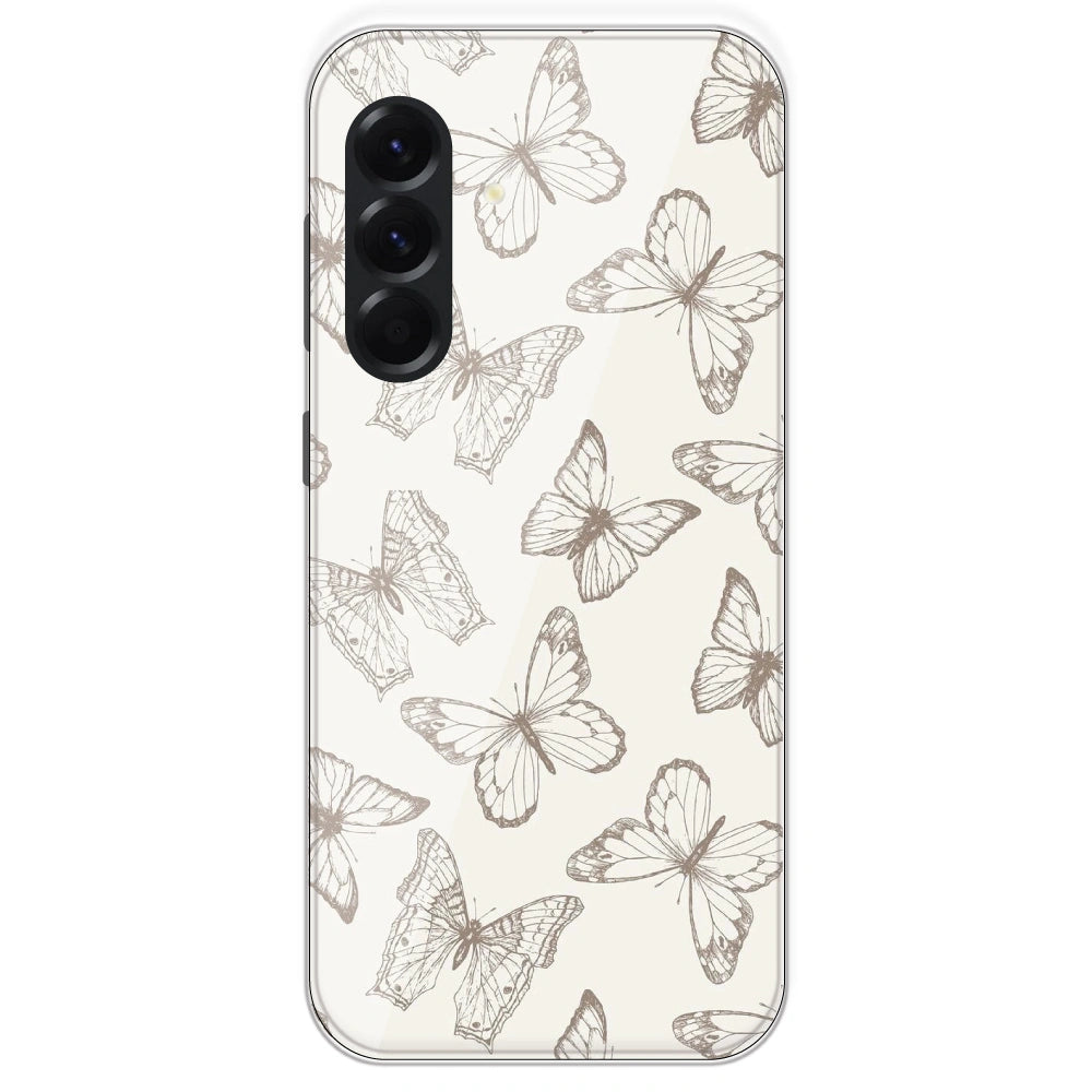 White Butterflies - Printed Silicone Case For Samsung Galaxy A56