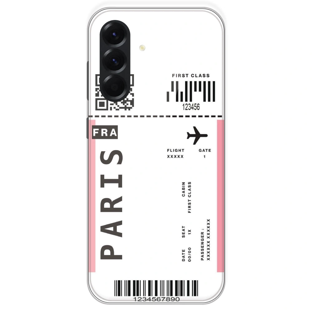 Paris Ticket - Clear Printed Silicone Case For Samsung Galaxy A56