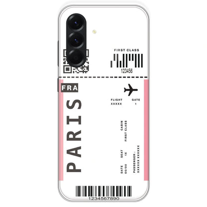 Paris Ticket - Clear Printed Silicone Case For Samsung Galaxy A56