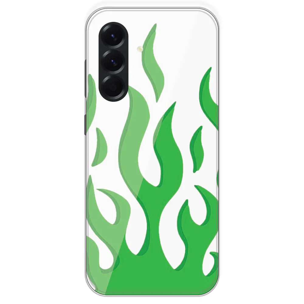 White Aesthetic Flame - Clear Printed Silicone Case For Samsung Galaxy A56