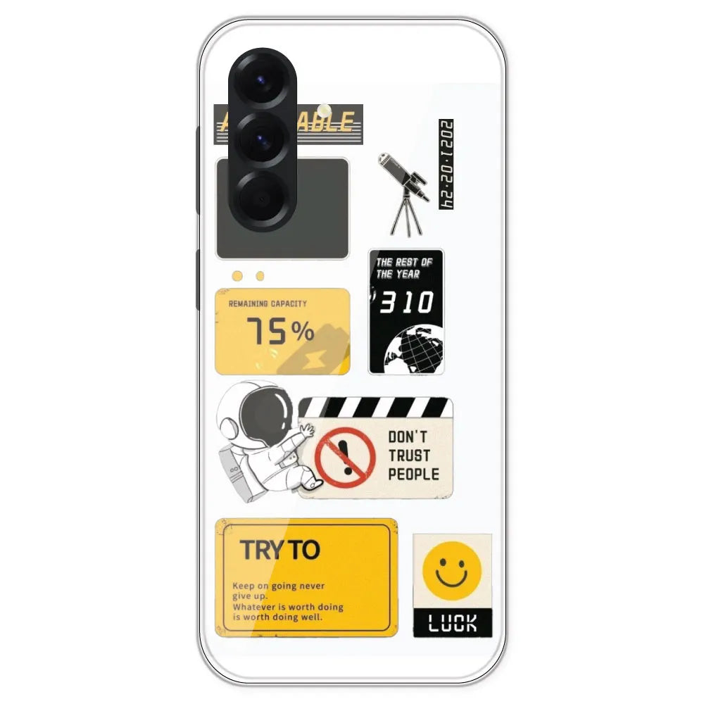 Space - Clear Printed Silicone Case For Samsung Galaxy A56