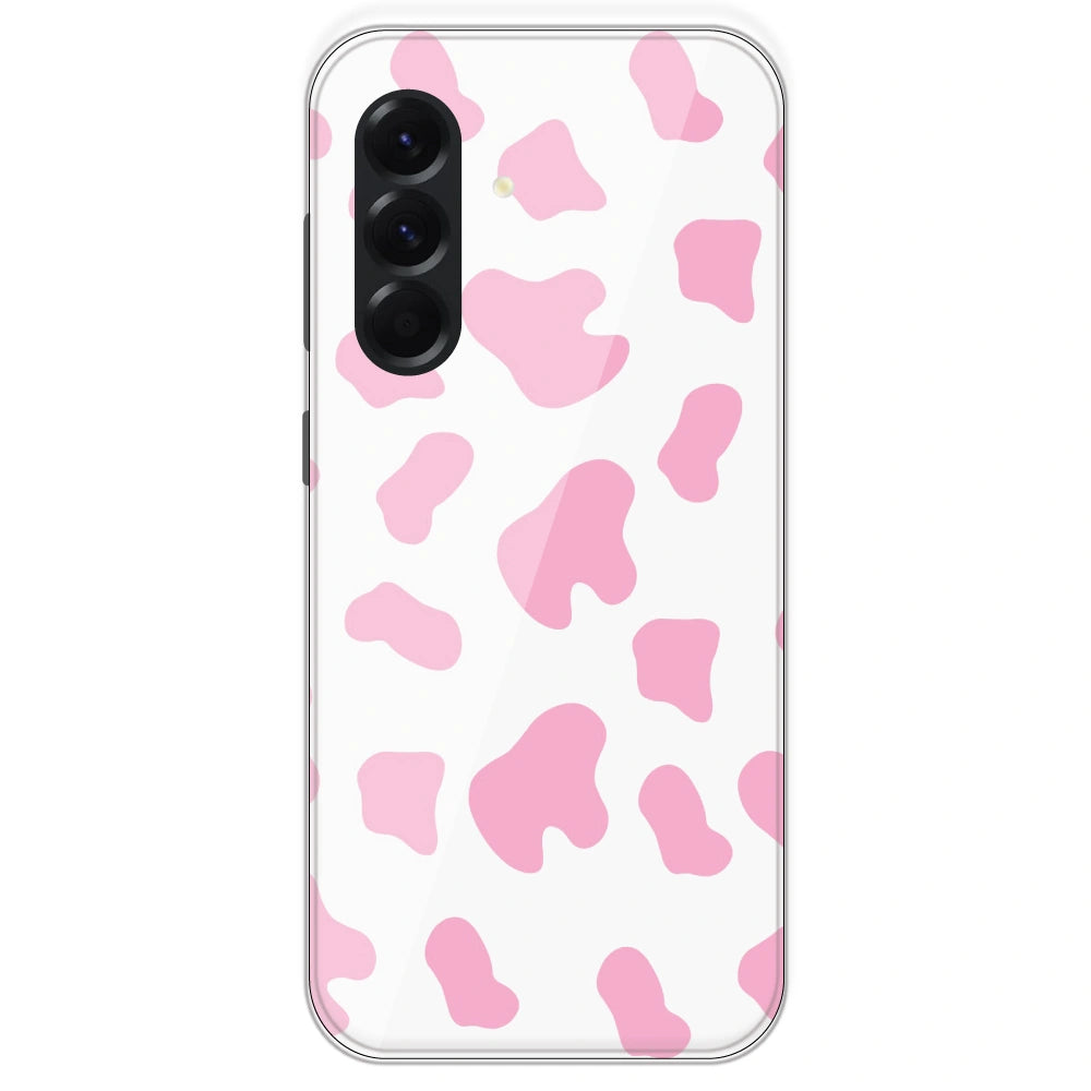 Pink Cow Print - Clear Printed Silicone Case For Samsung Galaxy A56