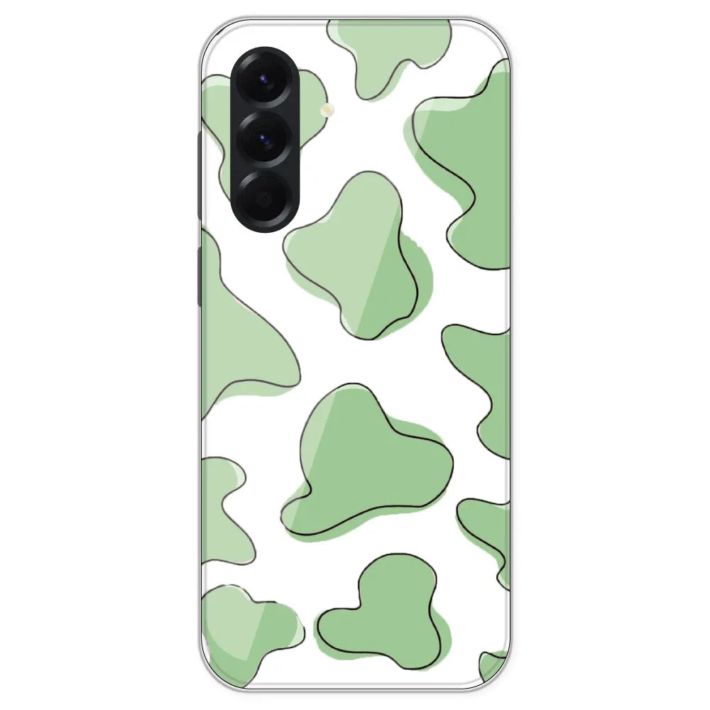 Green Cow Print - Clear Printed Silicone Case For Samsung Galaxy A56