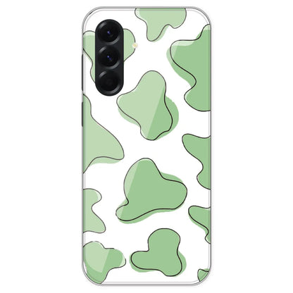 Green Cow Print - Clear Printed Silicone Case For Samsung Galaxy A56