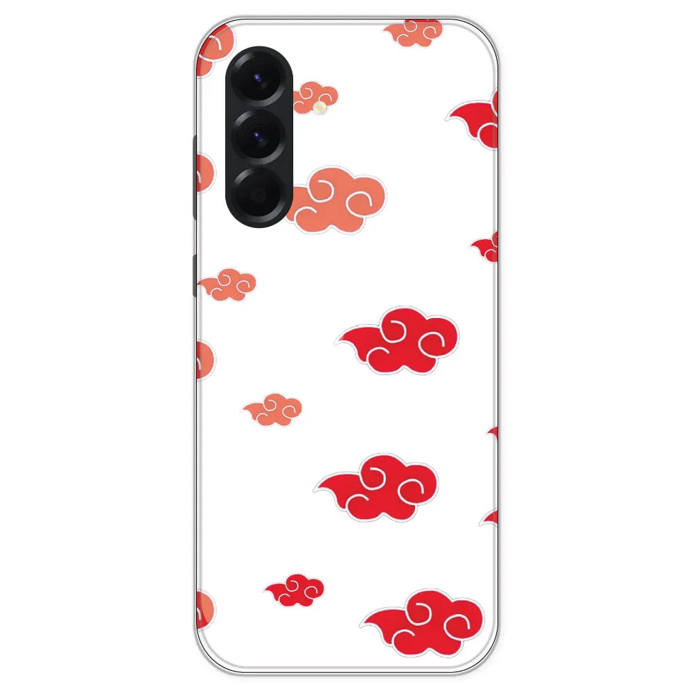 Red Clouds - Clear Printed Silicone Case For Samsung Galaxy A56
