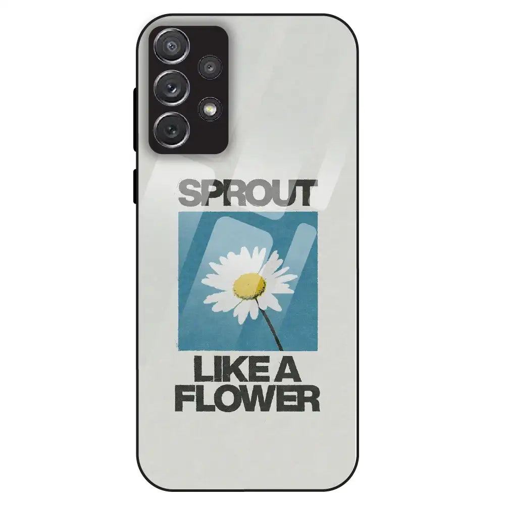 Minimal Daisy Flower - Glass Case For Samsung Galaxy A72