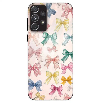 Pastel Bow Pattern - Glass Case For Samsung Galaxy A72