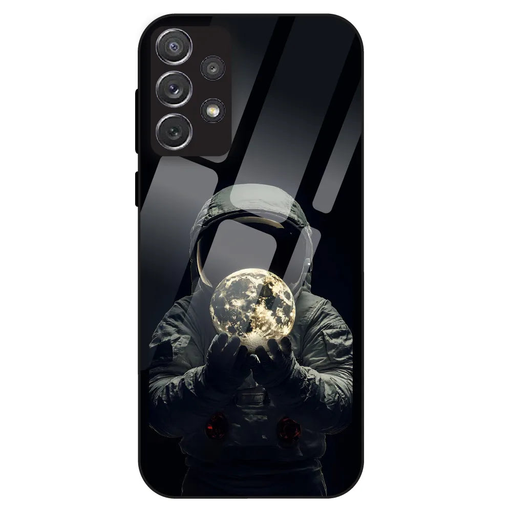 Astronaut Moon Glow - Glass Case For Samsung Galaxy A72