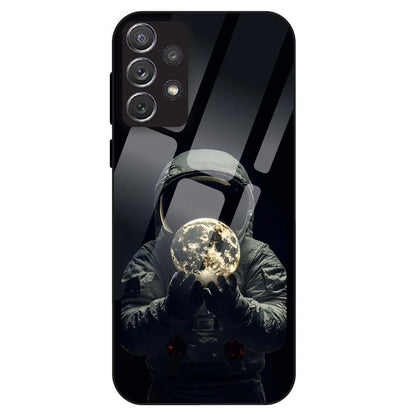 Astronaut Moon Glow - Glass Case For Samsung Galaxy A72