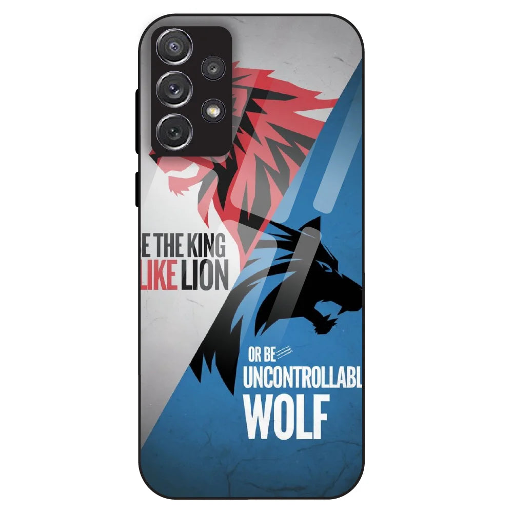 Lion vs Wolf Power - Glass Case For Samsung Galaxy A72