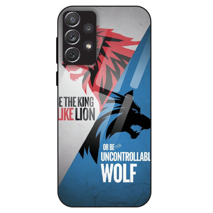 Lion vs Wolf Power - Glass Case For Samsung Galaxy A72