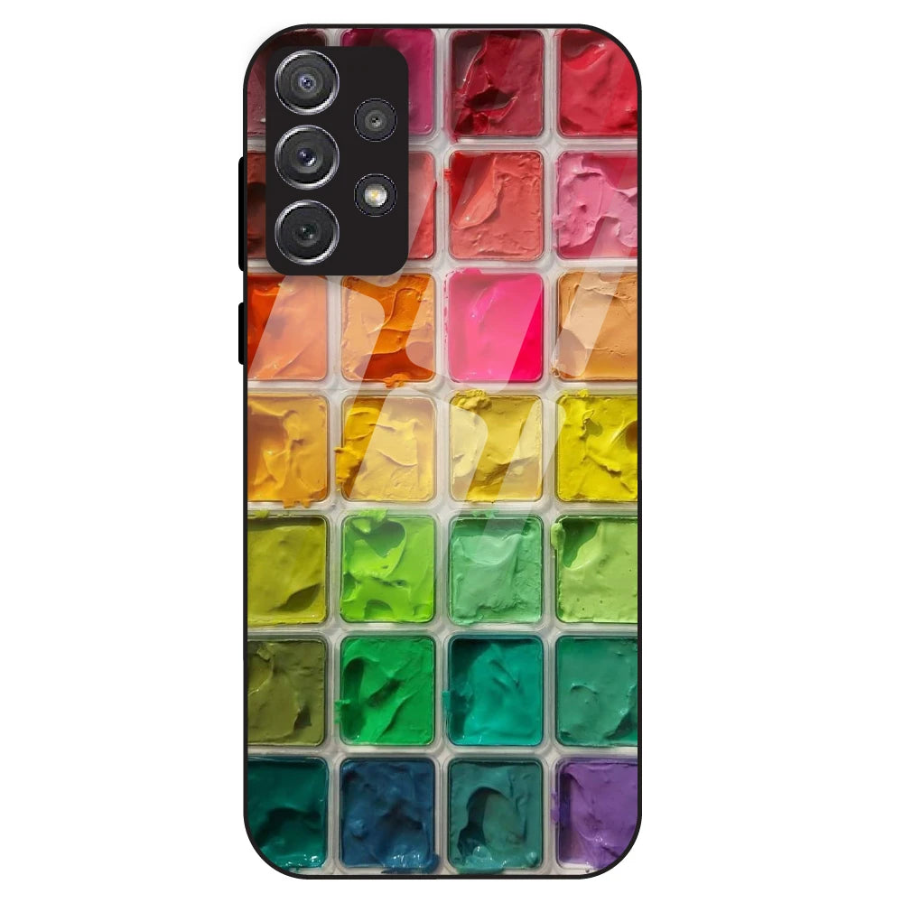 Color Palette Grid Aesthetic - Glass Case For Samsung Galaxy A72