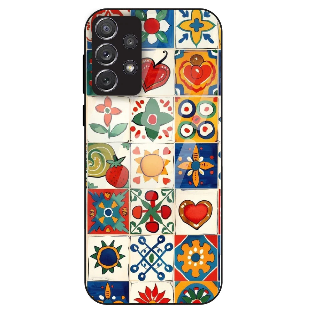 Colorful Tile Art - Glass Case For Samsung Galaxy A72