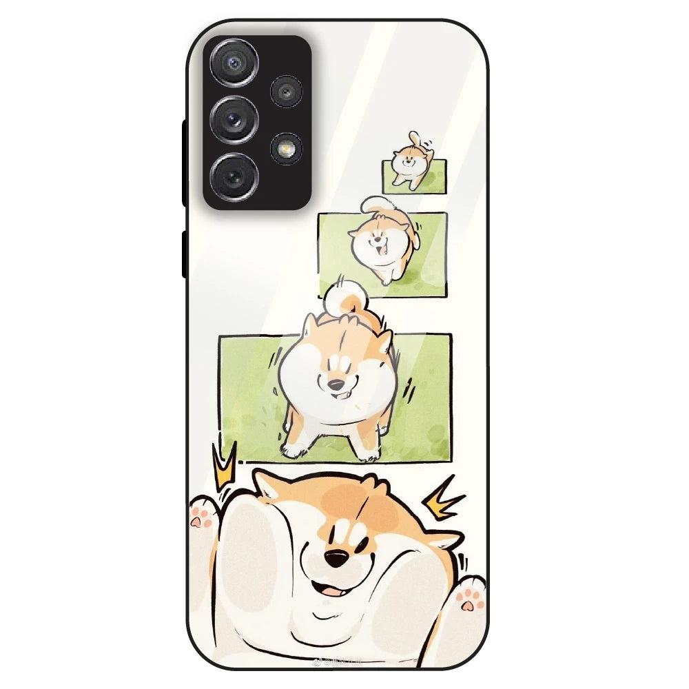 Cute Shiba Steps - Glass Case For Samsung Galaxy A72