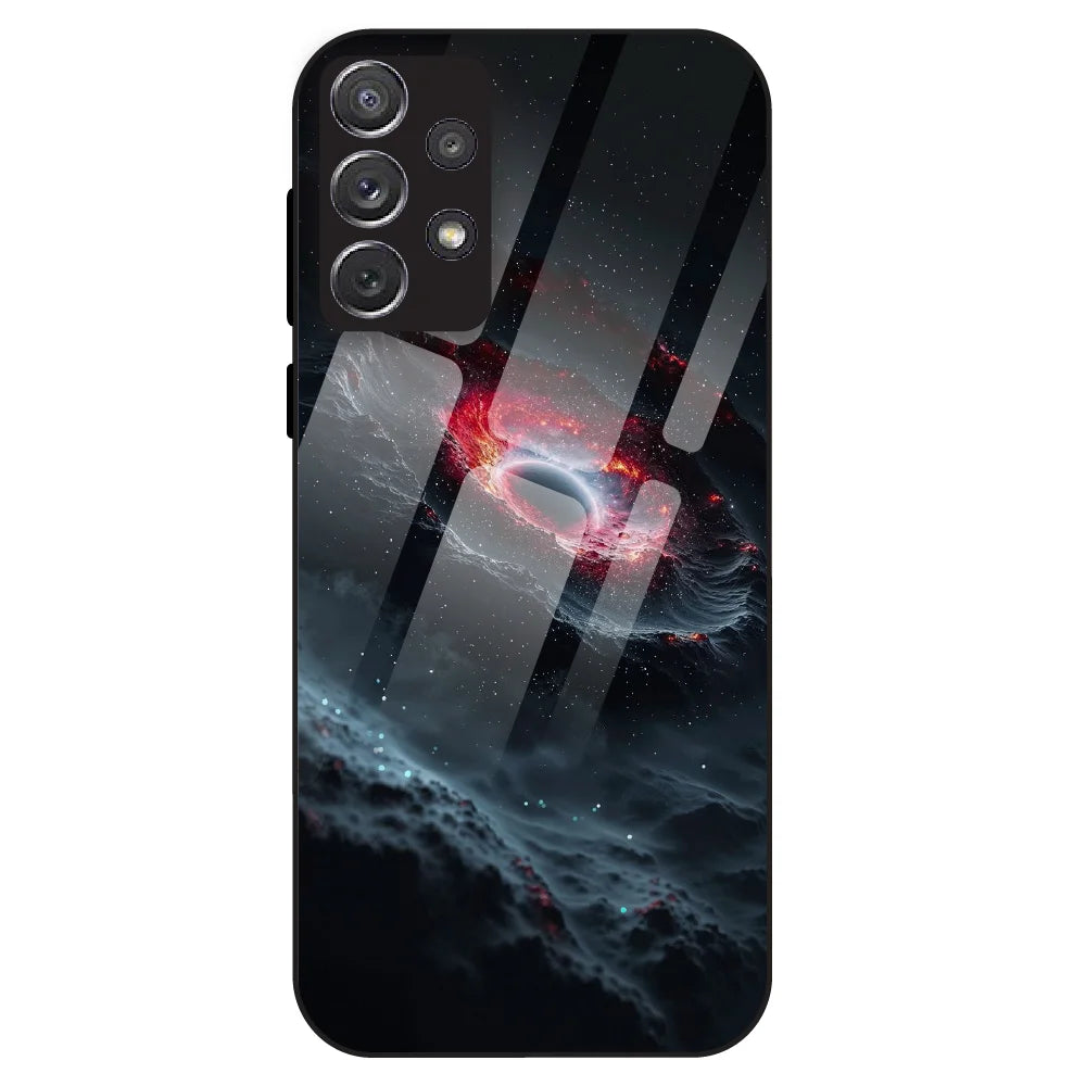Cosmic Black Hole - Glass Case For Samsung Galaxy A72