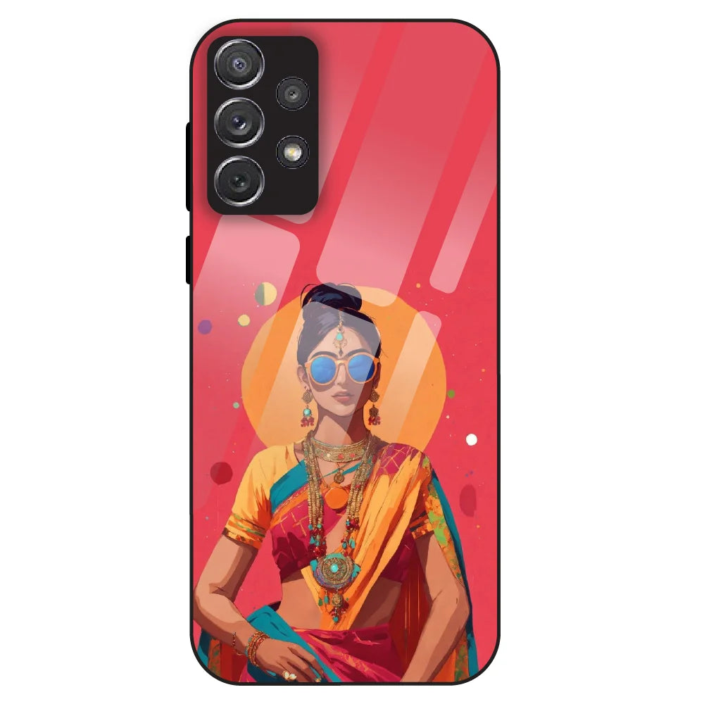Trendy Ethnic Beauty - Glass Case For Samsung Galaxy A72