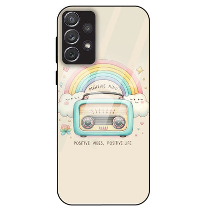 Positive Vibes Retro - Glass Case For Samsung Galaxy A72