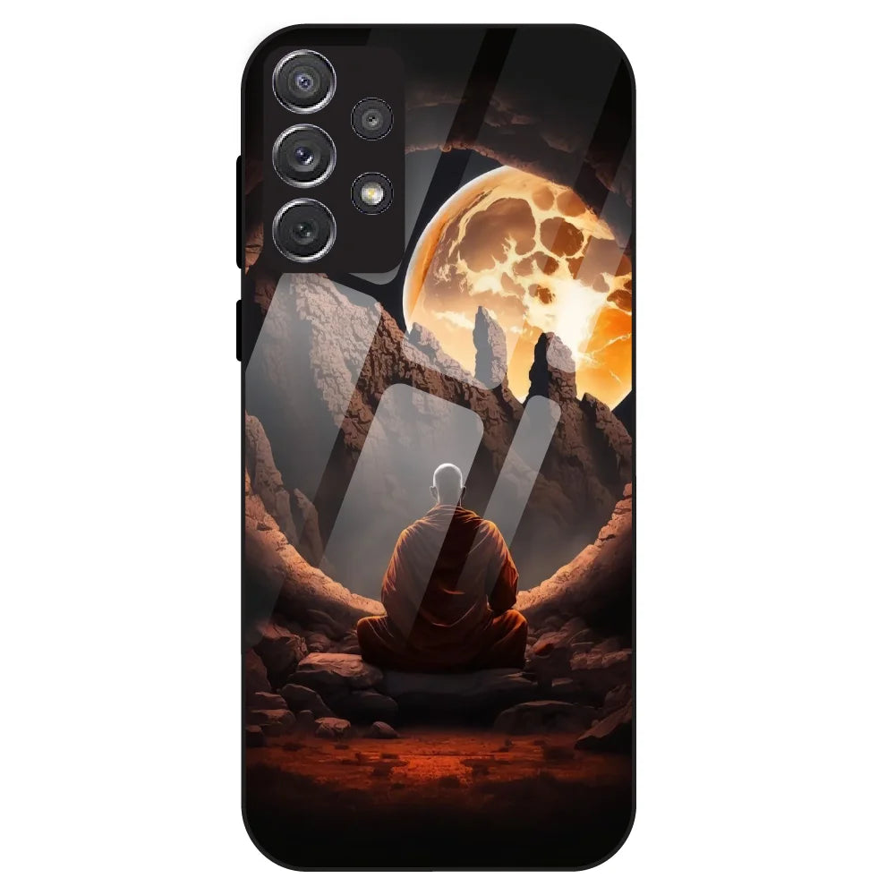 Meditating Monk - Glass Case For Samsung Galaxy A72