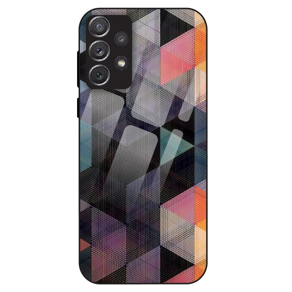 Geometric Prism Grid - Glass Case For Samsung Models