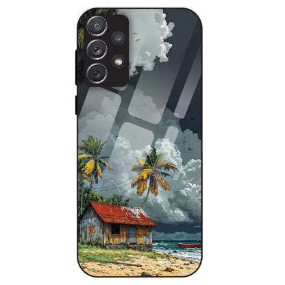 Tropical Beach Hut - Glass Case For Samsung Galaxy A72