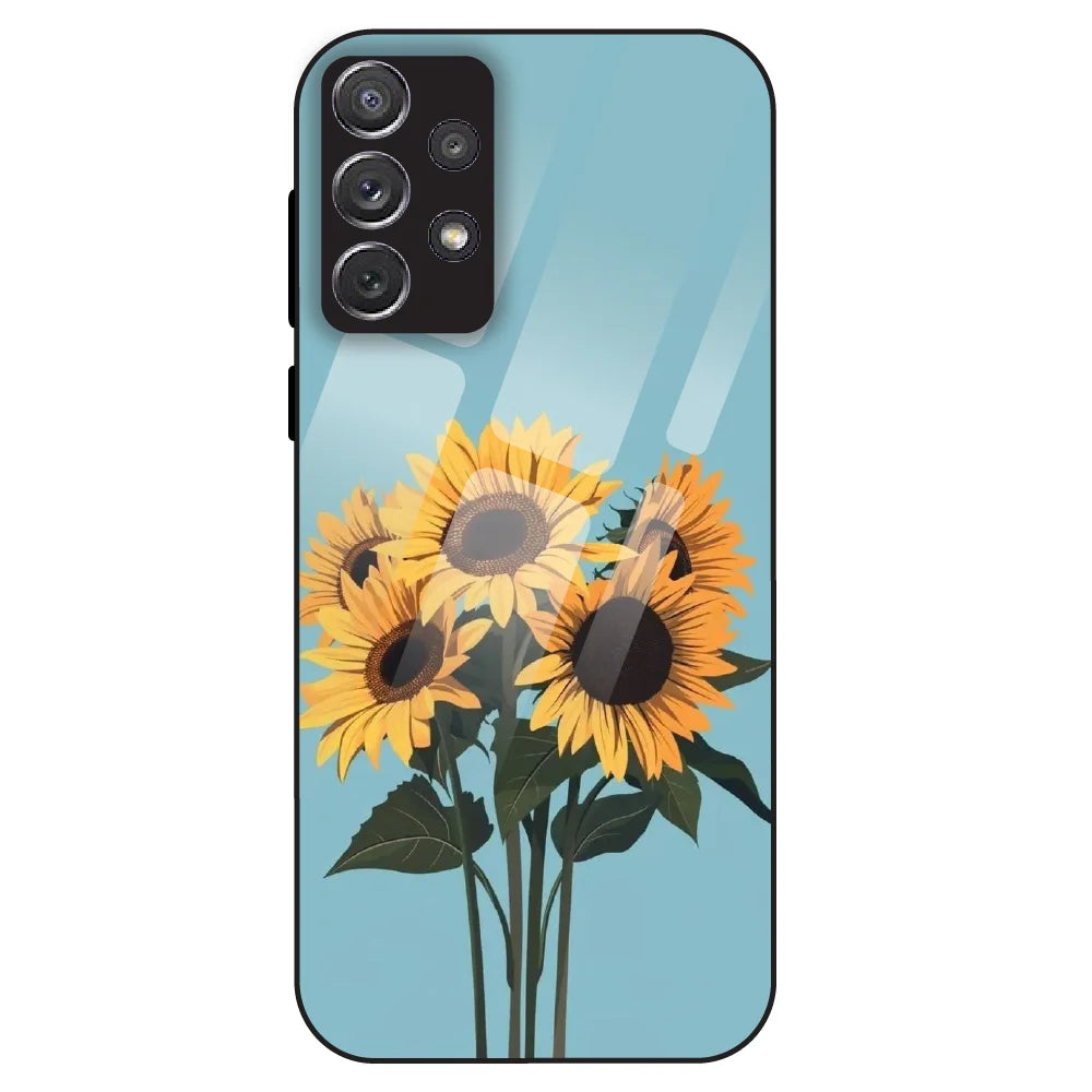 Sunflower Serenity - Glass Case For Samsung Galaxy A72
