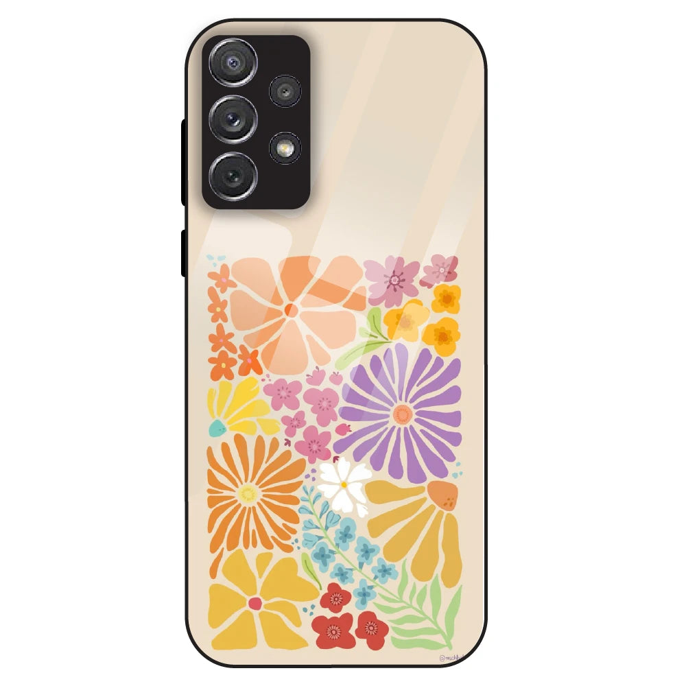 Colorful Floral - Glass Case For Samsung Galaxy A72
