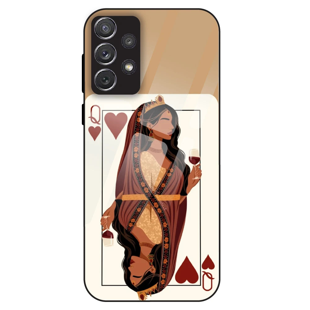 Queen of Hearts Design - Glass Case For Samsung Galaxy A72