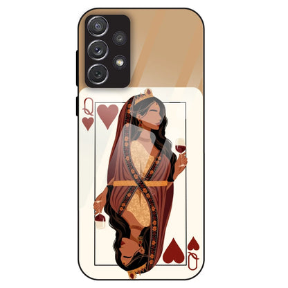 Queen of Hearts Design - Glass Case For Samsung Galaxy A72
