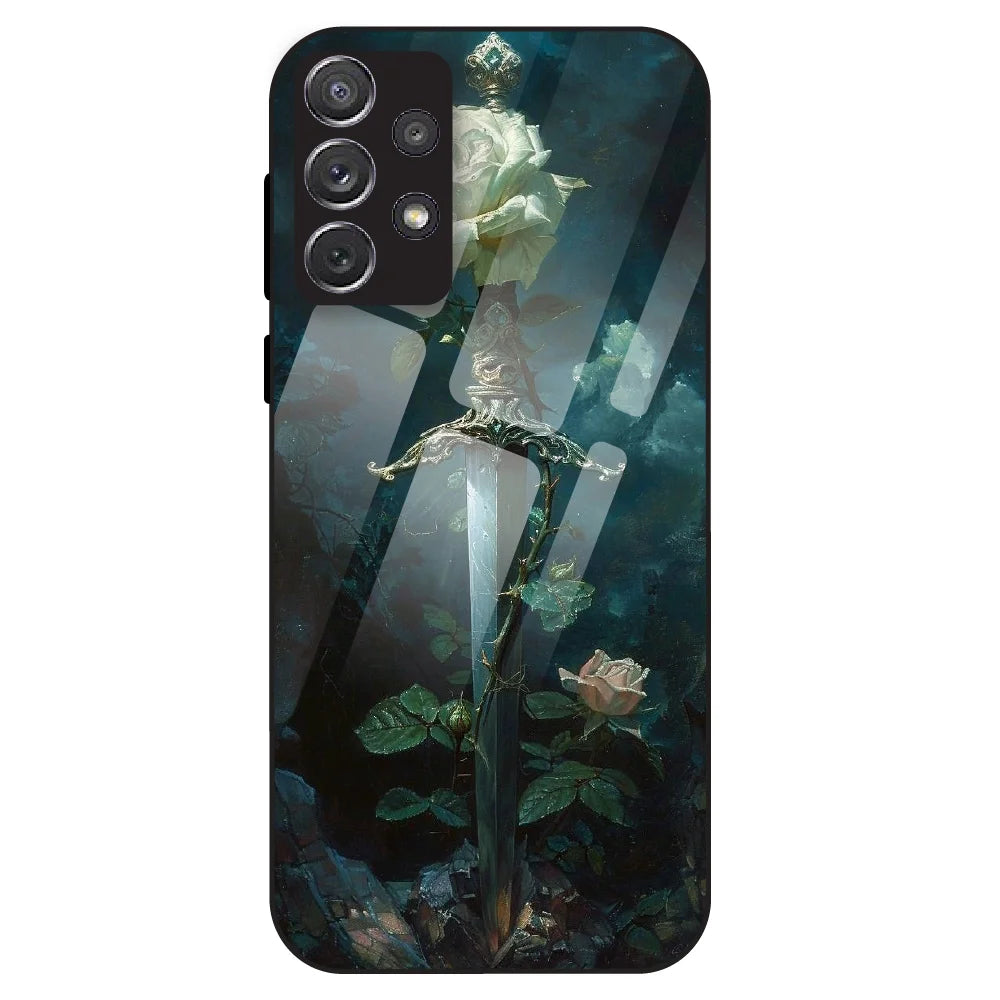 Mystic Sword Rose - Glass Case For Samsung Galaxy A72