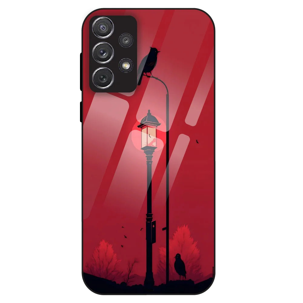 Red Street Lamp - Glass Case For Samsung Galaxy A72