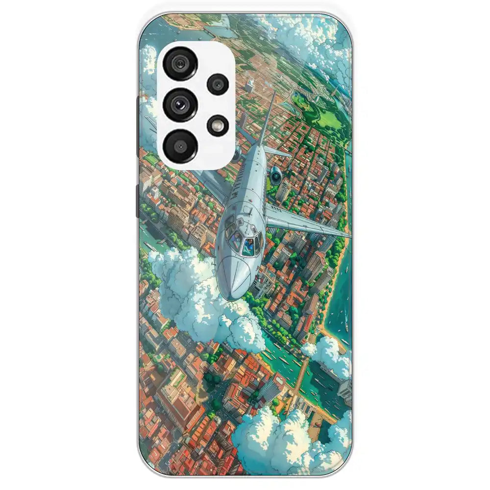 Flying Over City - Printed Silicone Case For Samsung Galaxy A73