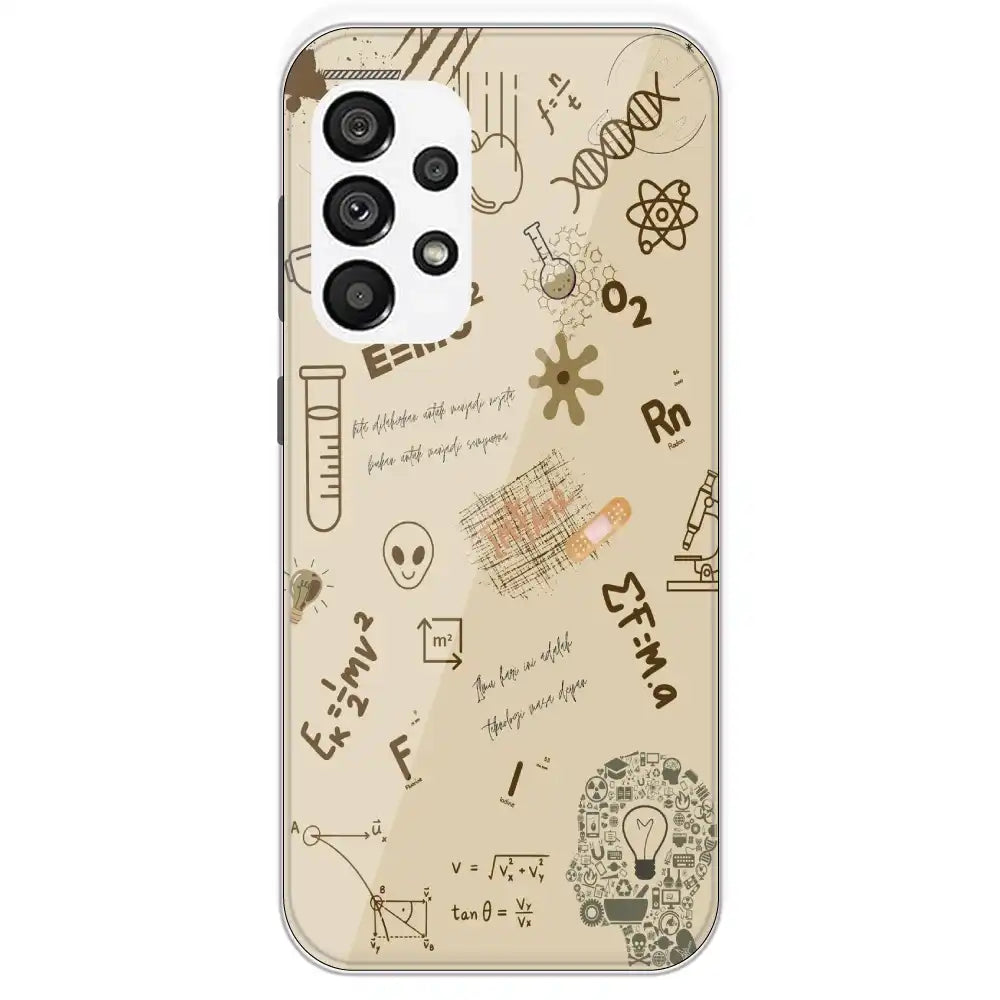 Physics Collage - Printed Silicone Case For Samsung Galaxy A73