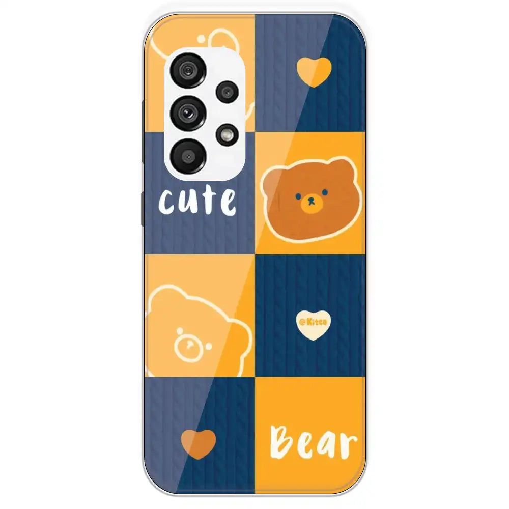 Cute Bear Collage - Printed Silicone Case For Samsung Galaxy A73
