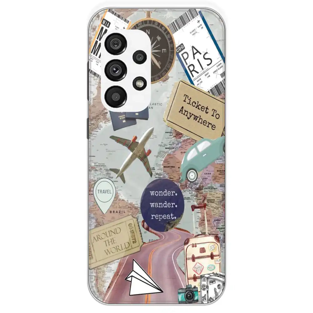 Travel Collage - Printed Silicone Case For Samsung Galaxy A73
