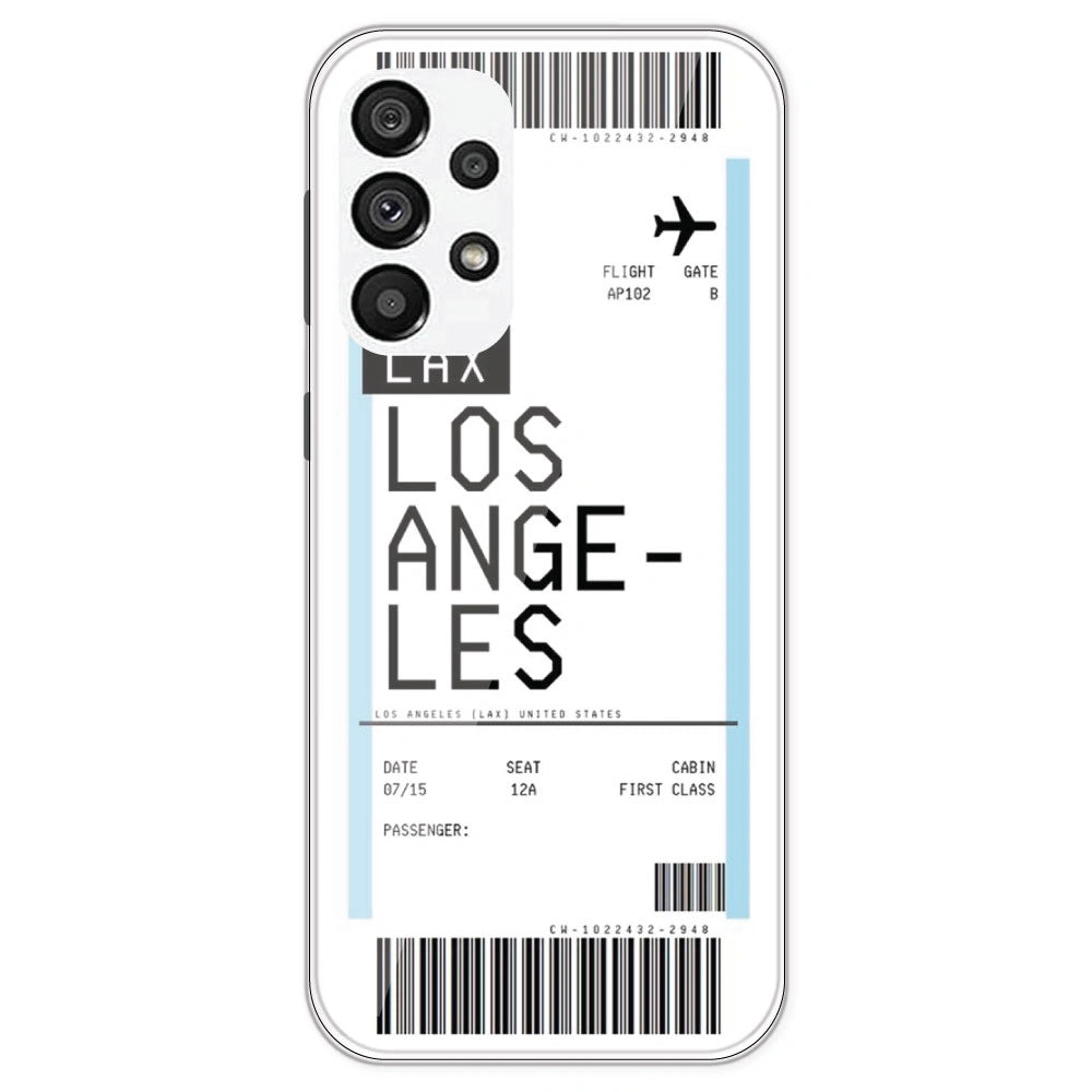 Los Angeles Ticket - Clear Printed Silicone Case For Samsung Galaxy A73