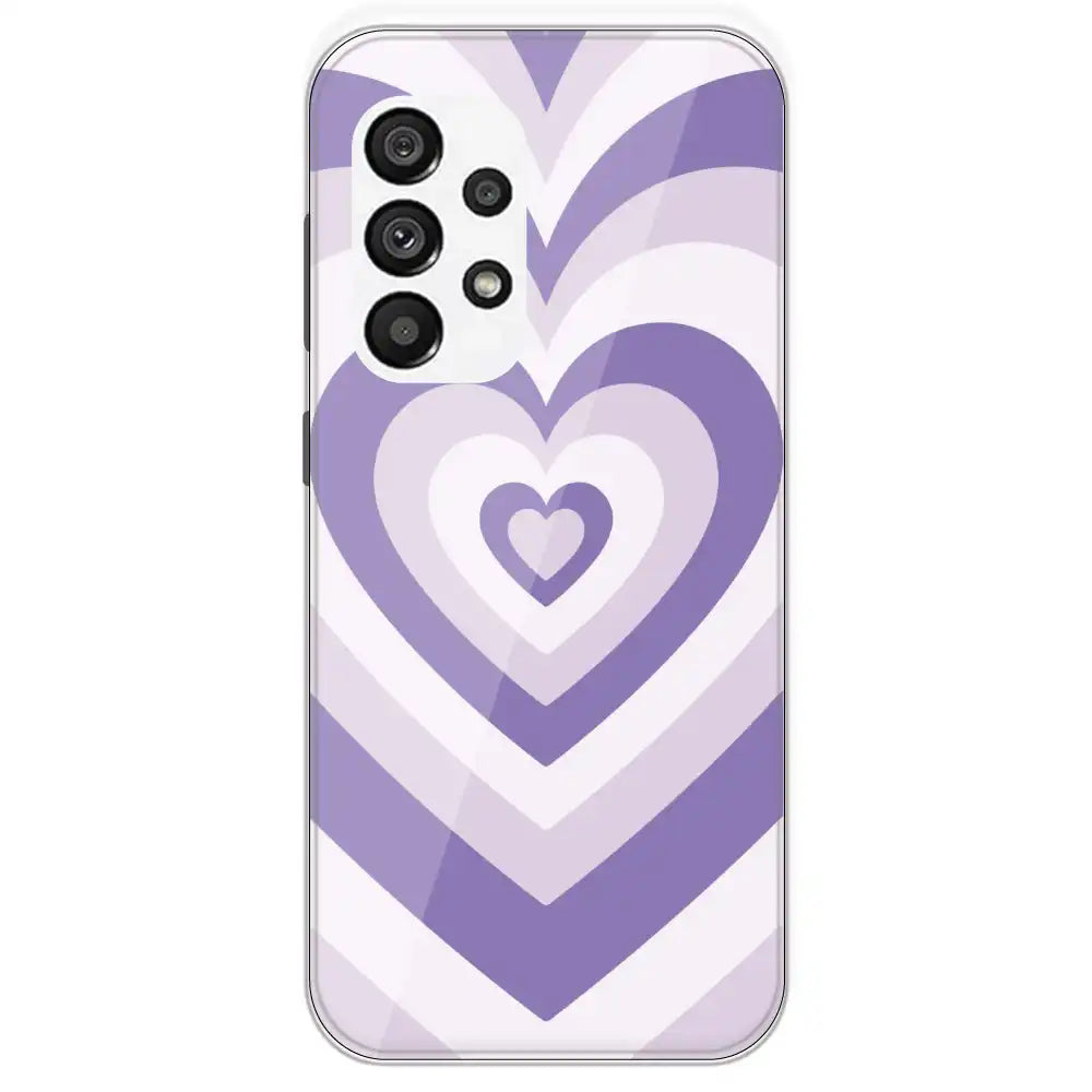 Dark Purple Hearts - Printed Silicone Case For Samsung Galaxy A73