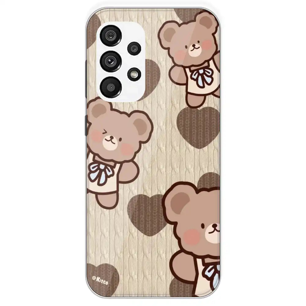 Teddy Heart - Printed Silicone Case For Samsung Galaxy A73