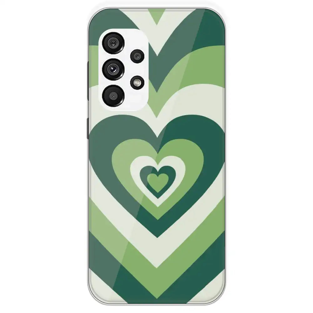 Dark Green Hearts - Printed Silicone Case For Samsung Galaxy A73