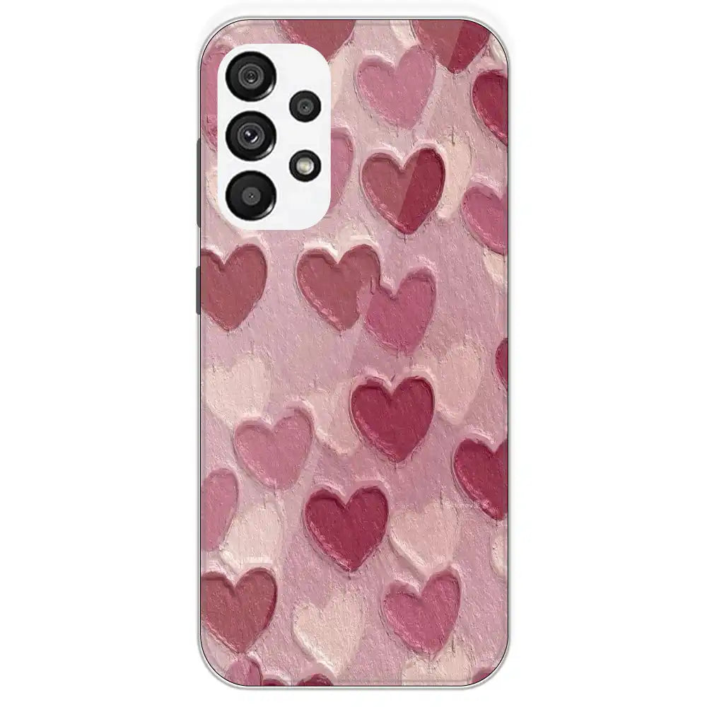 Pastel Hearts Love - Printed Silicone Case For Samsung Galaxy A73