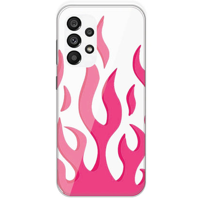 Pink Flames - Clear Printed Silicone Case For Samsung Galaxy A73