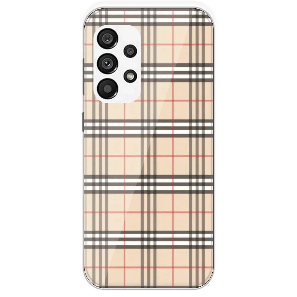 Yellow Checks - Printed Silicone Case For Samsung Galaxy A73