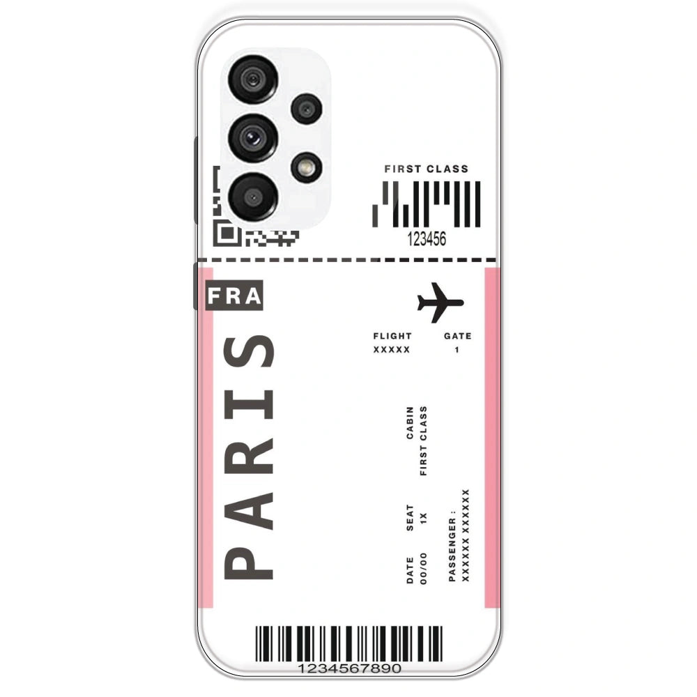 Paris Ticket - Clear Printed Silicone Case For Samsung Galaxy A73