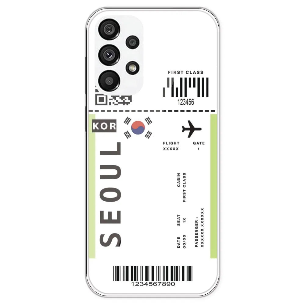 Seoul Ticket - Clear Printed Silicone Case For Samsung Galaxy A73