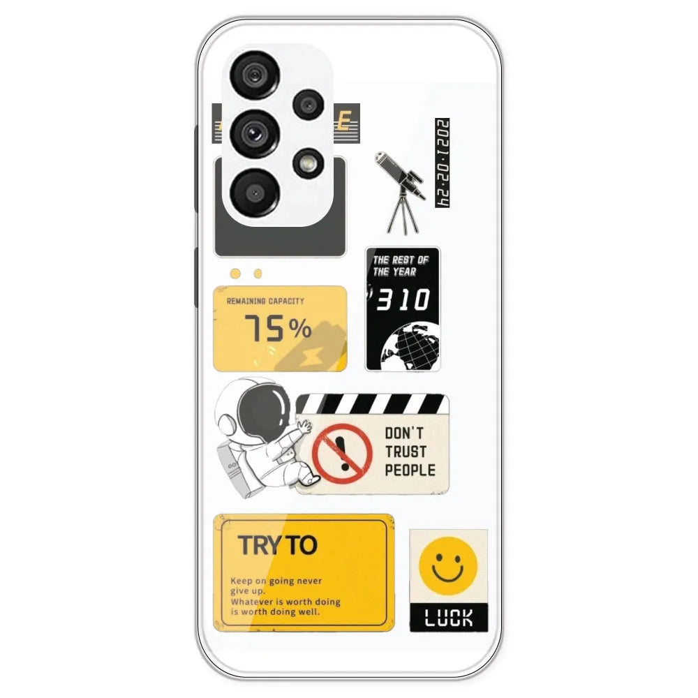 Space - Clear Printed Silicone Case For Samsung Galaxy A73
