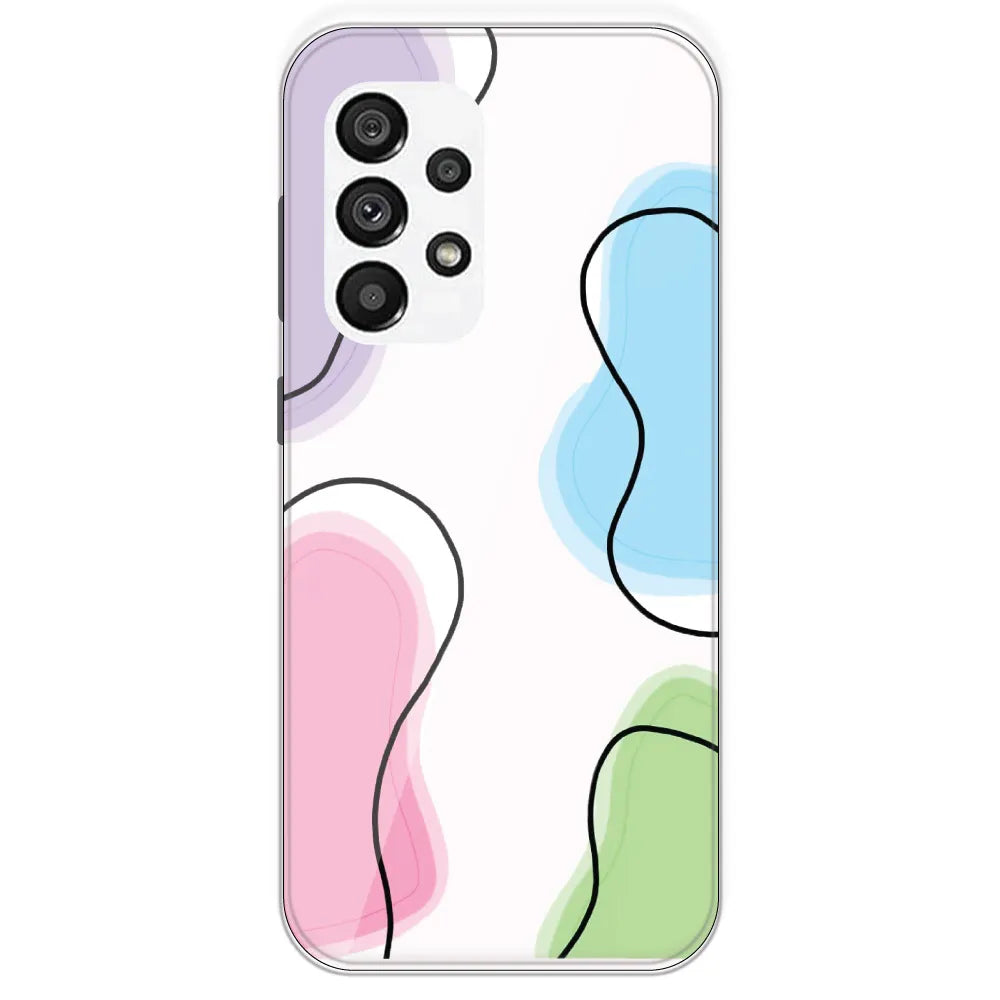 Rainbow Cow Print - Clear Printed Silicone Case For Samsung Galaxy A73