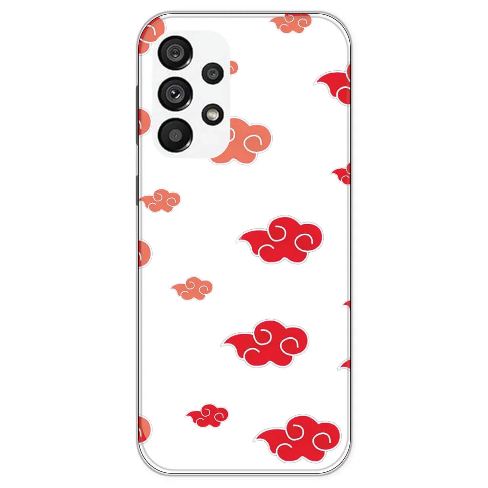 Red Clouds - Clear Printed Silicone Case For Samsung Galaxy A73