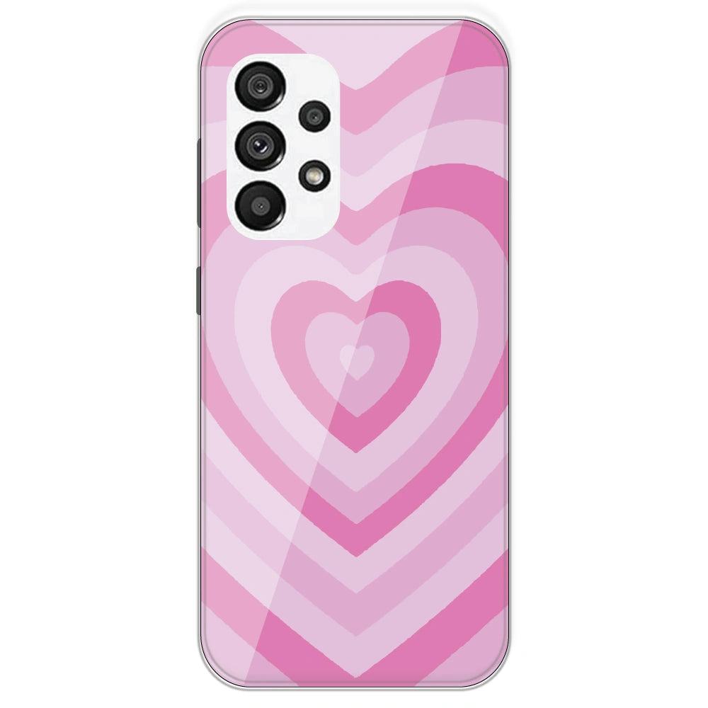 Pink Hearts - Printed Silicone Case For Samsung Galaxy A73