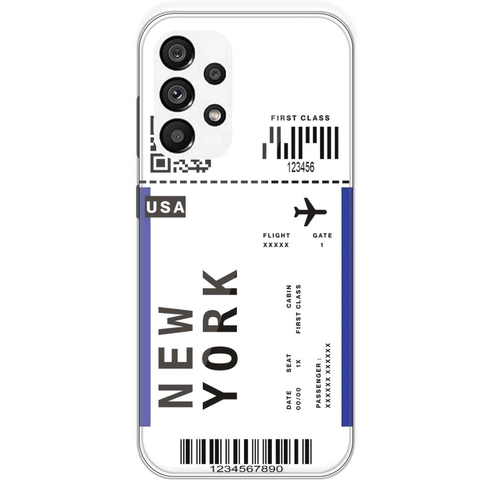 New York Ticket - Clear Printed Silicone Case For Samsung Galaxy A73